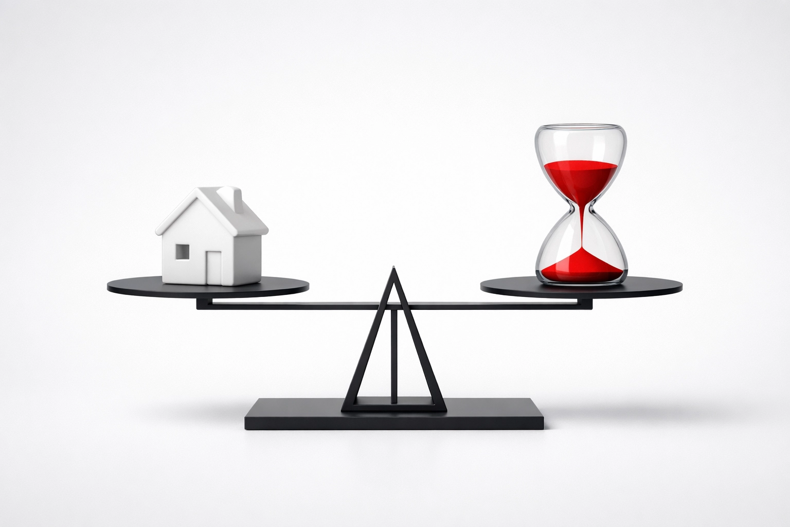 Balance symbolisant l'équilibre entre prix et délais pour acheter une maison à Québec.