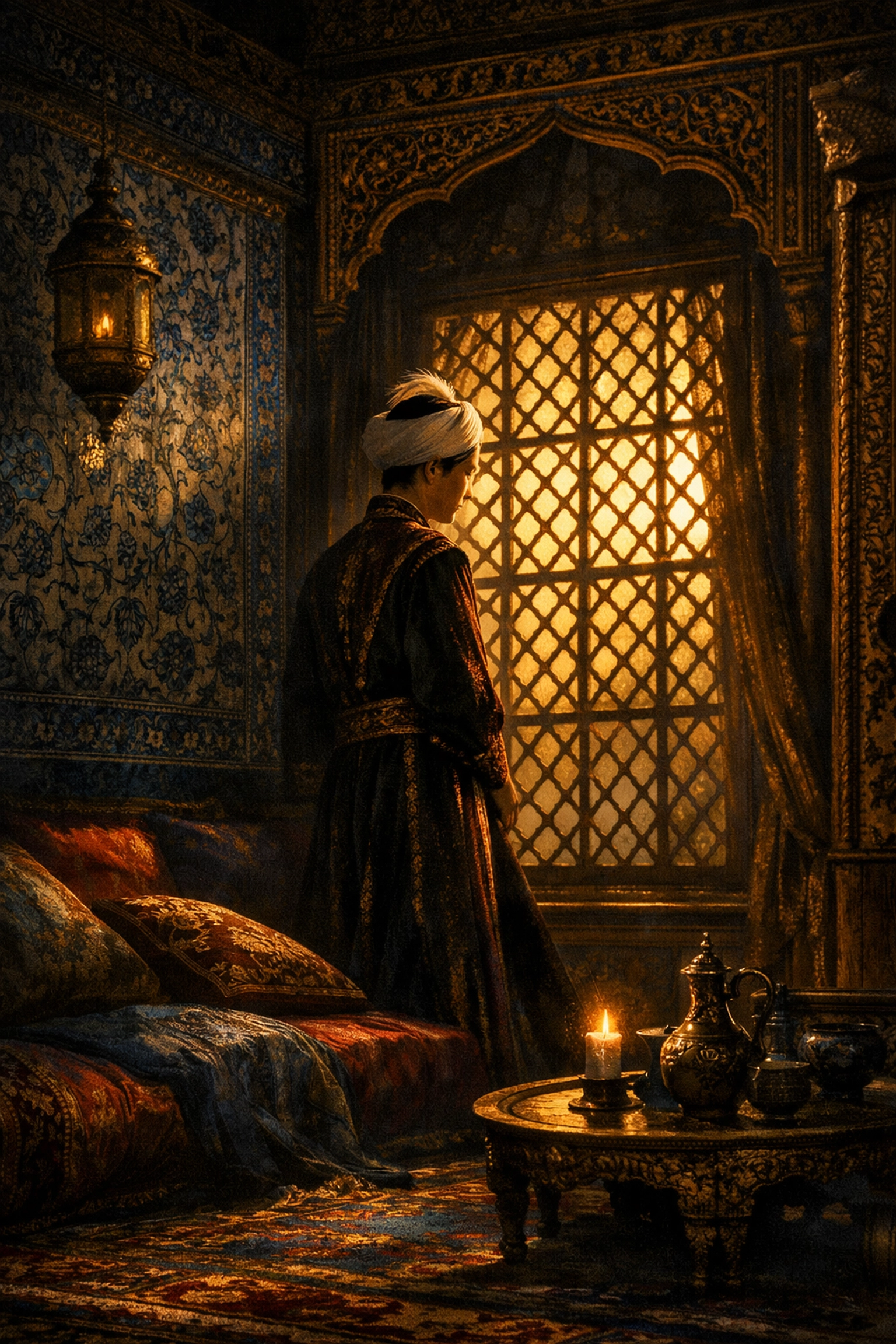 Young Ottoman prince confined in Topkapi Palace's Golden Cage before Sultan Ibrahim I's reign