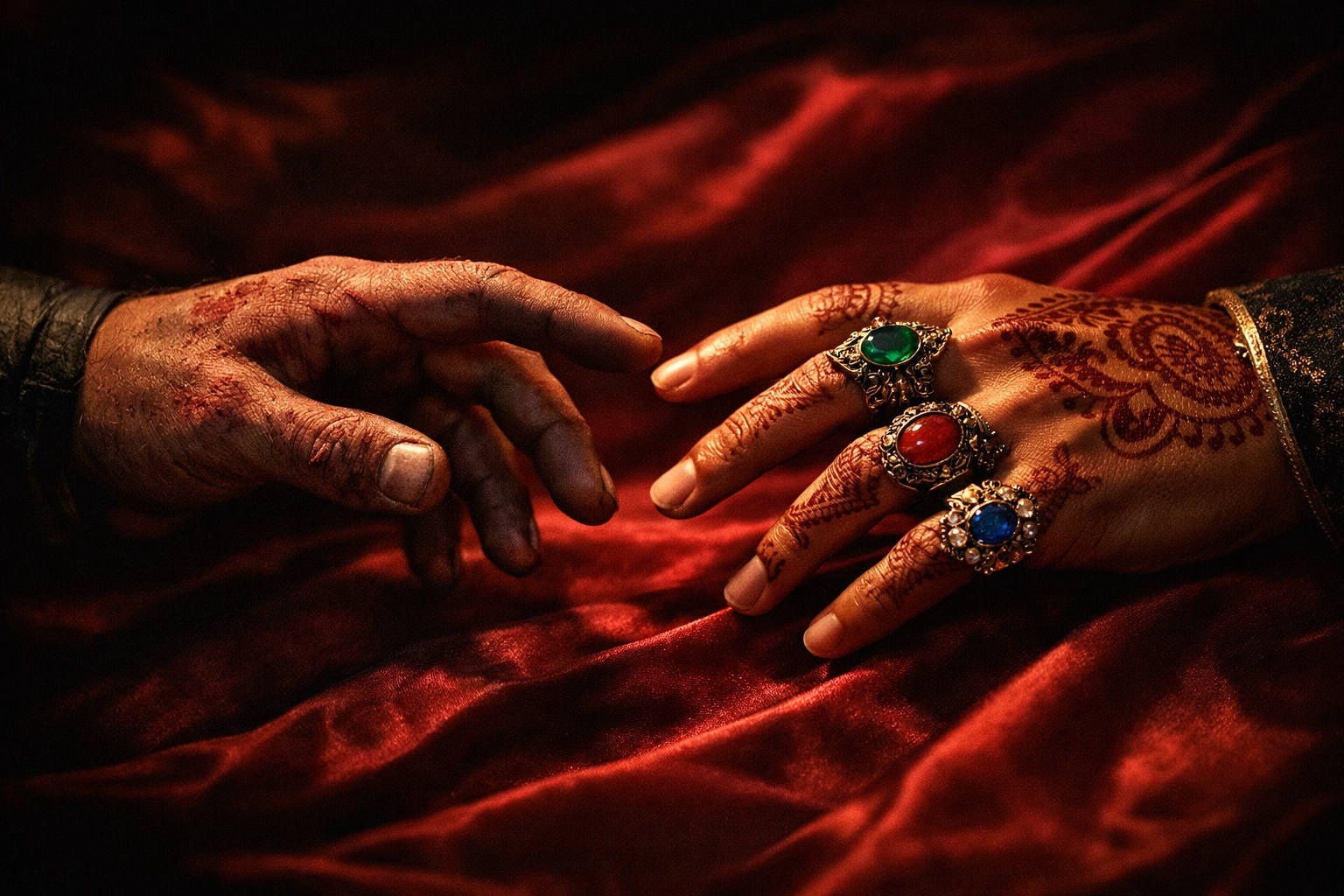 Guard and vizier hands almost touching - tension in Ottoman MM romance ebook