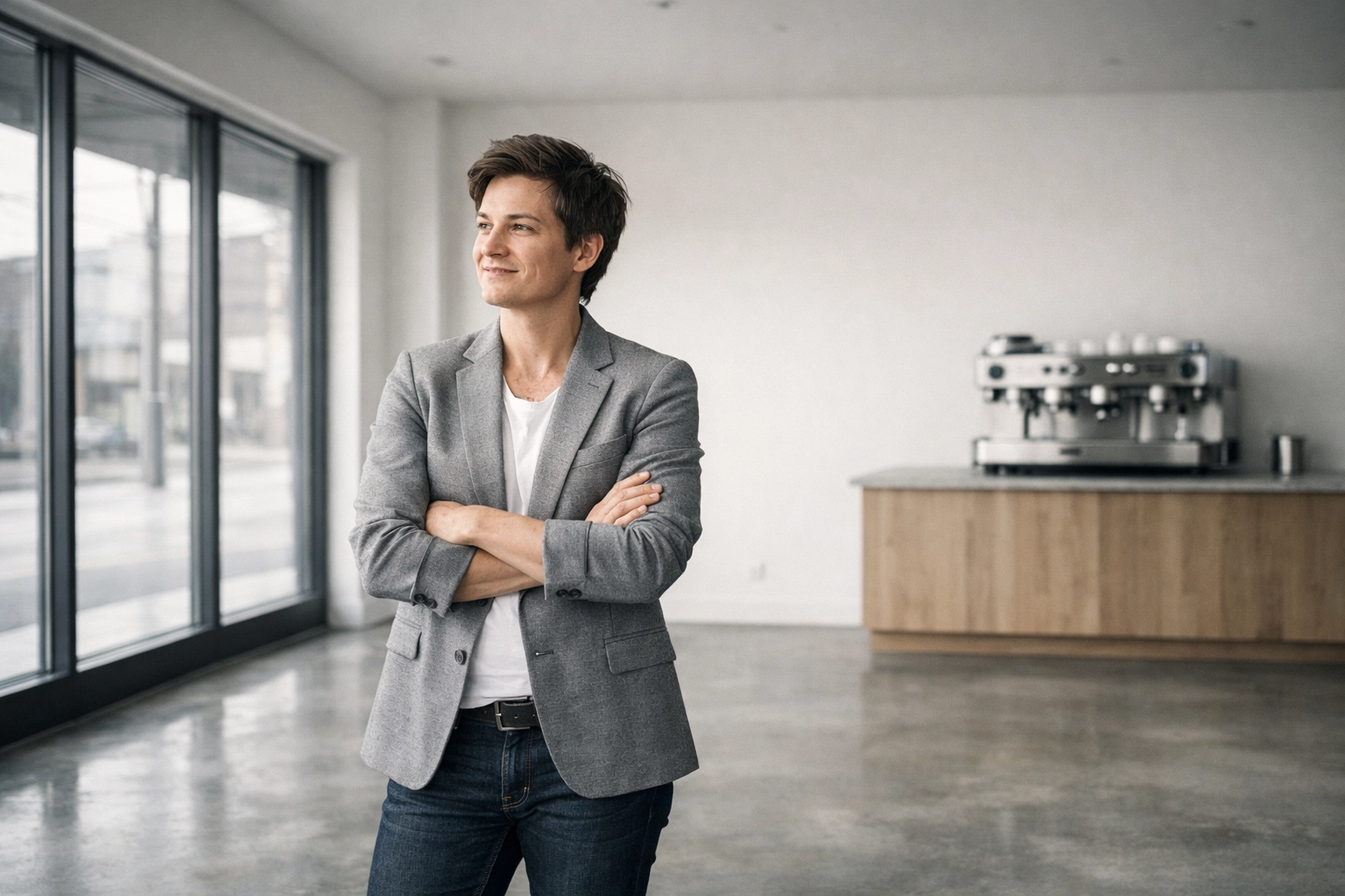 Entrepreneur in a new storefront financed through CSBFL for equipment and business renovations.