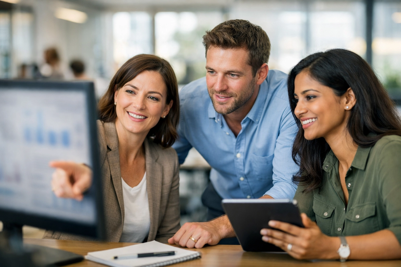 A team of MSP consultants collaborating on a lead generation marketing stack to improve msp consulting results.