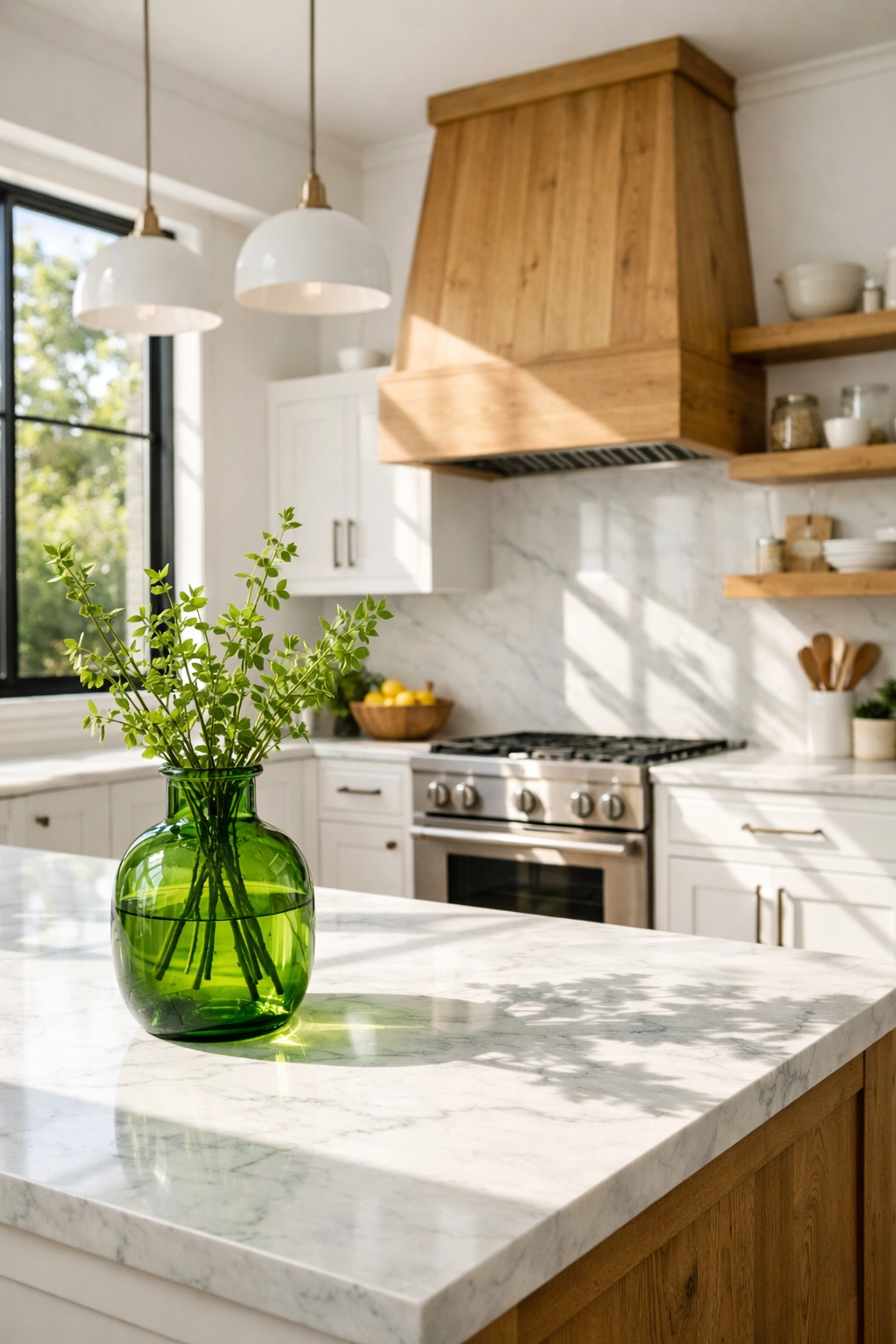 Professional home renovation project featuring a bright, modern kitchen to build trust with website visitors.