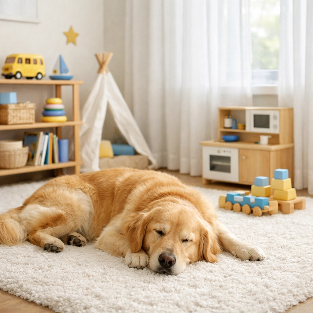 Safe, eco-friendly house cleaning Shirley MA in a family home with pets and organized play areas.