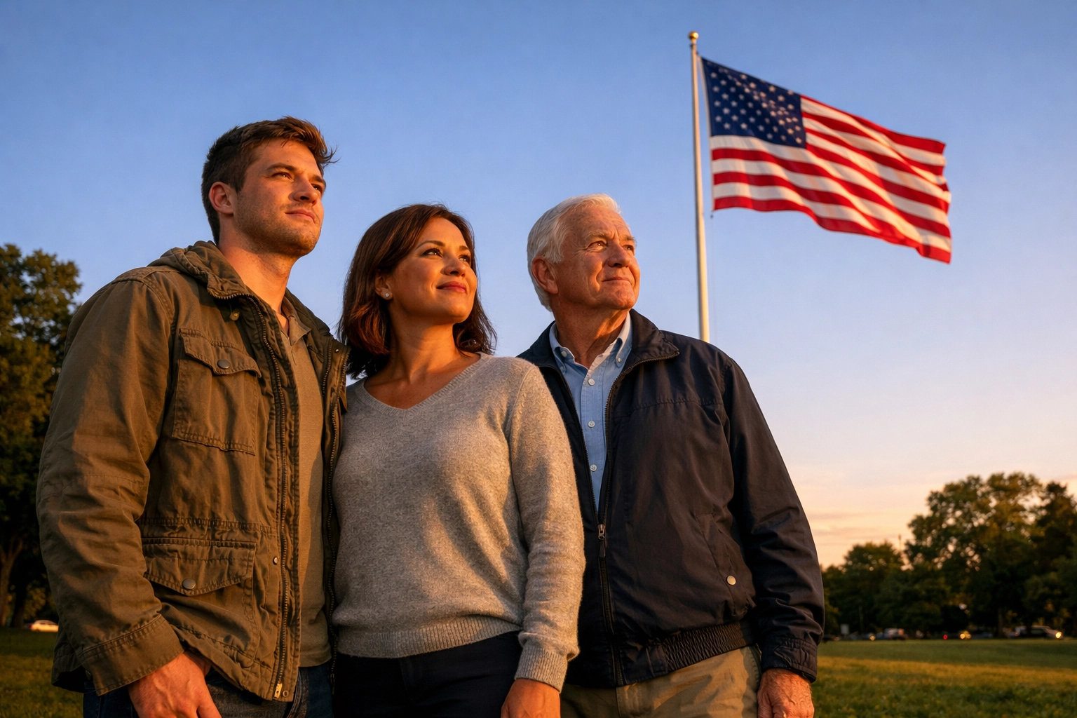 A diverse group of Americans united by patriotic values and the mission of protecting the American Dream.