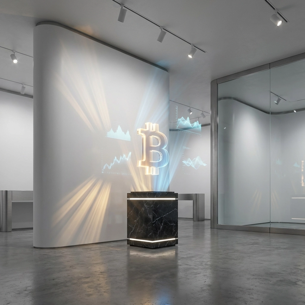 Glowing Bitcoin symbol highlighting institutional crypto investment options for accredited investors