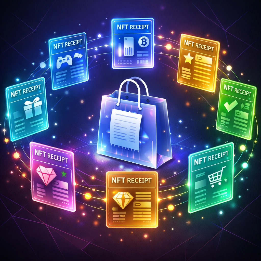 NFT receipt tokens creating automated loyalty programs for metaverse shopping customers