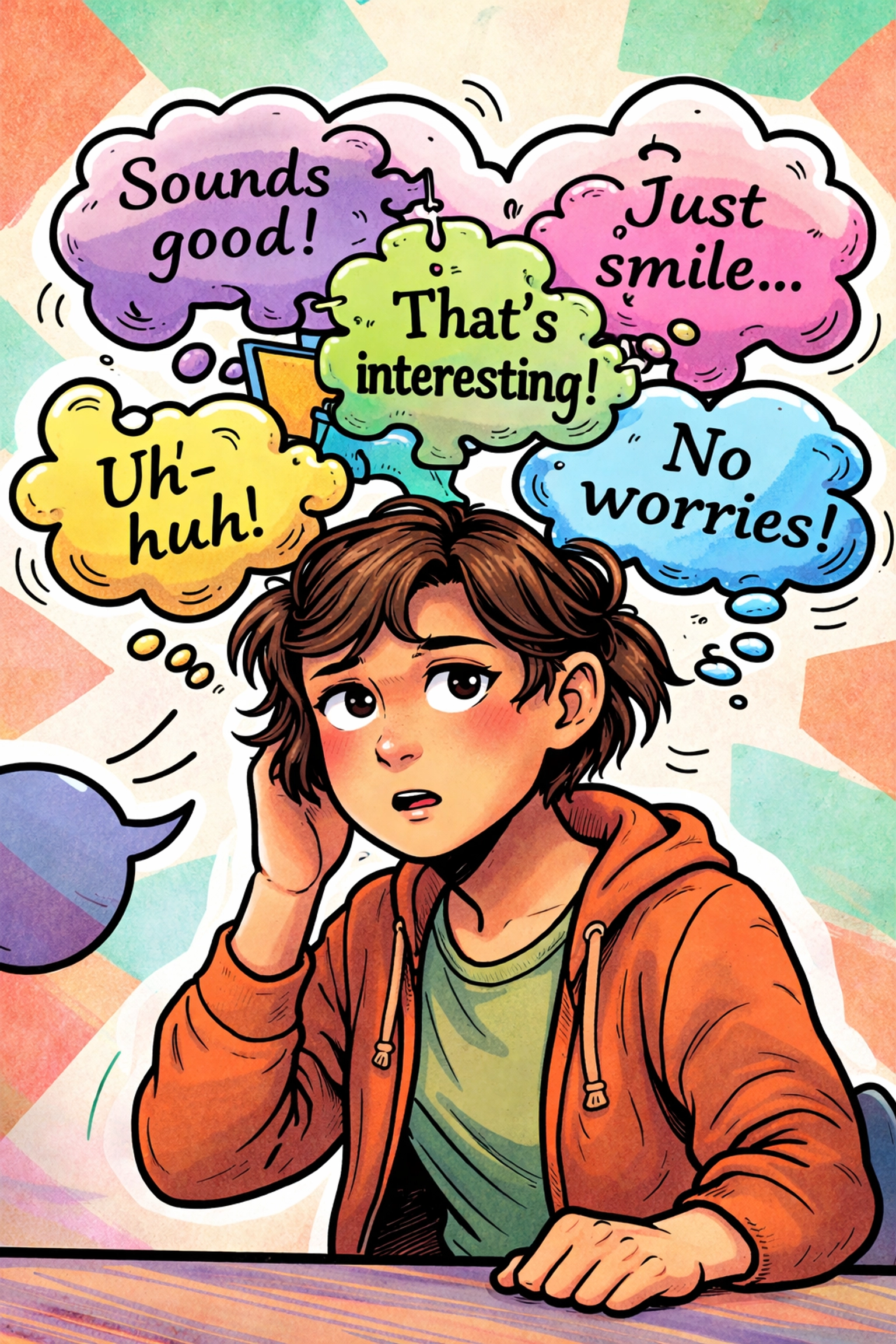 Neurodivergent person navigating social conversation with rehearsed scripts and mental effort