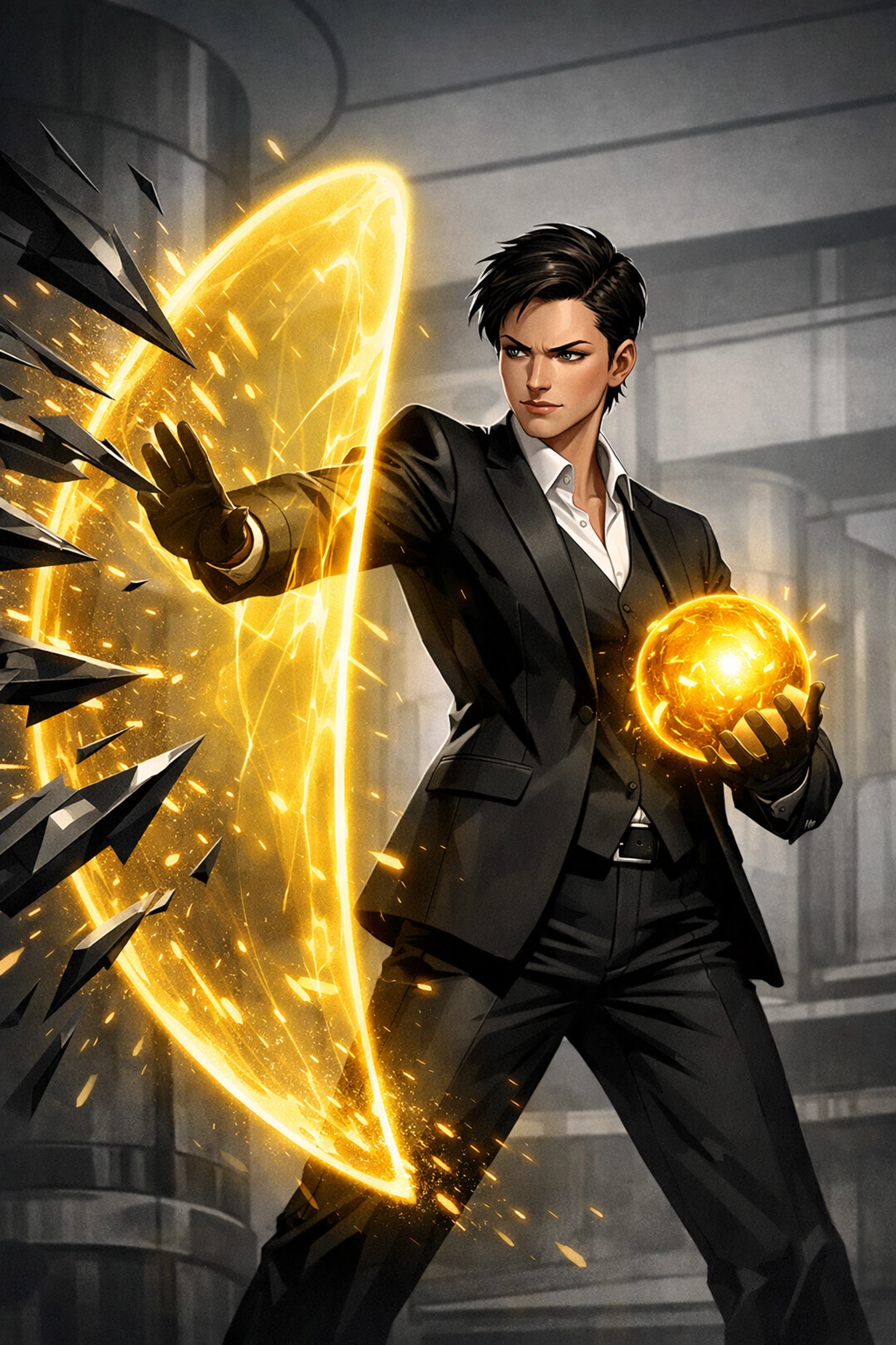 Professional expert protecting Amazon brand growth and deflecting business obstacles with a shield.