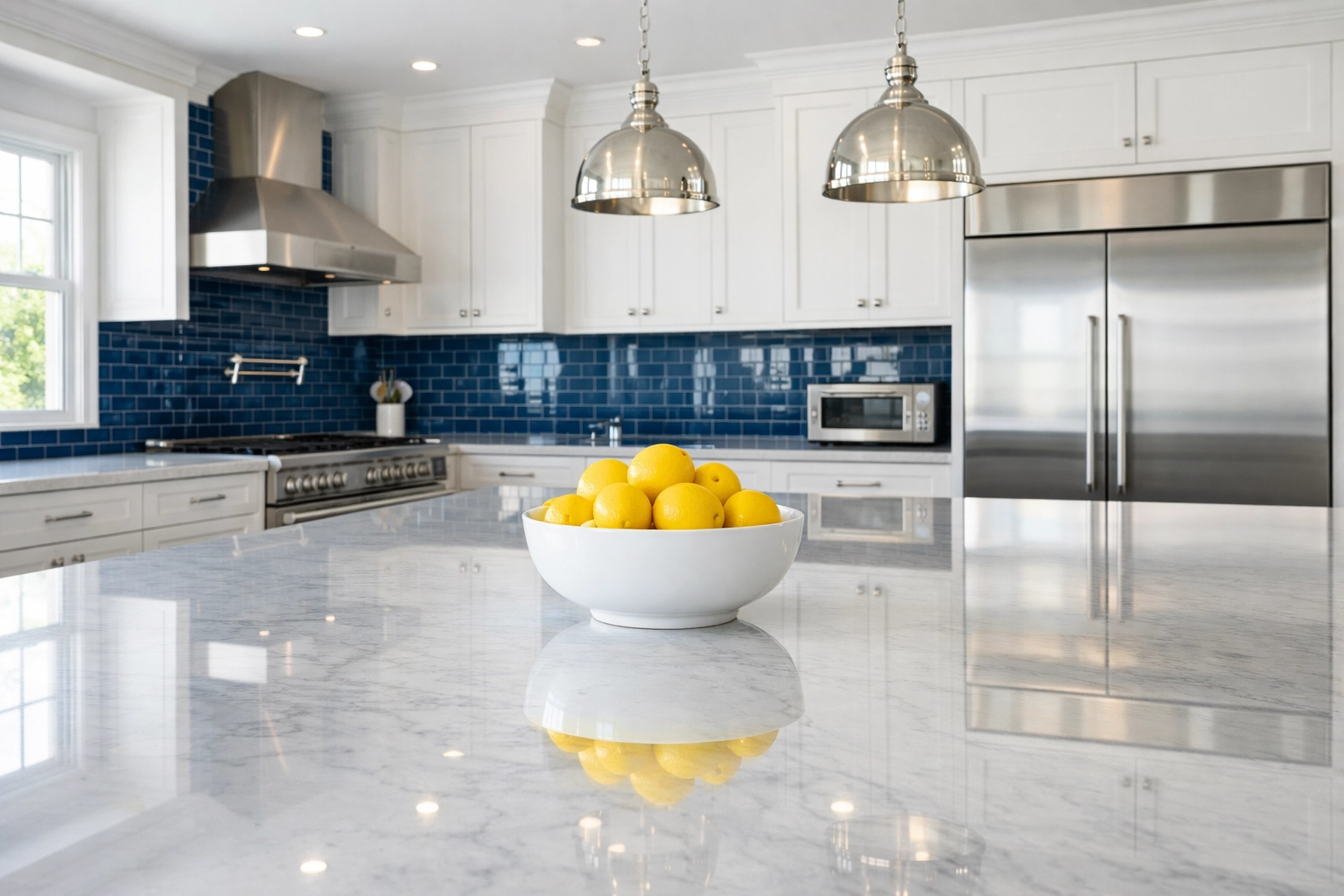 A pristine, sun-drenched kitchen in a Worcester home after professional house cleaning Worcester MA.