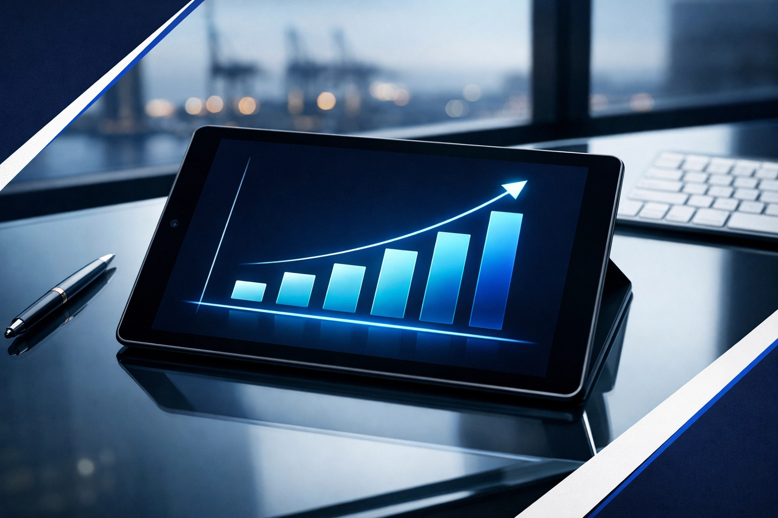 Valuation chart for a Texas Gulf Coast electrical contracting business displayed on a digital tablet.
