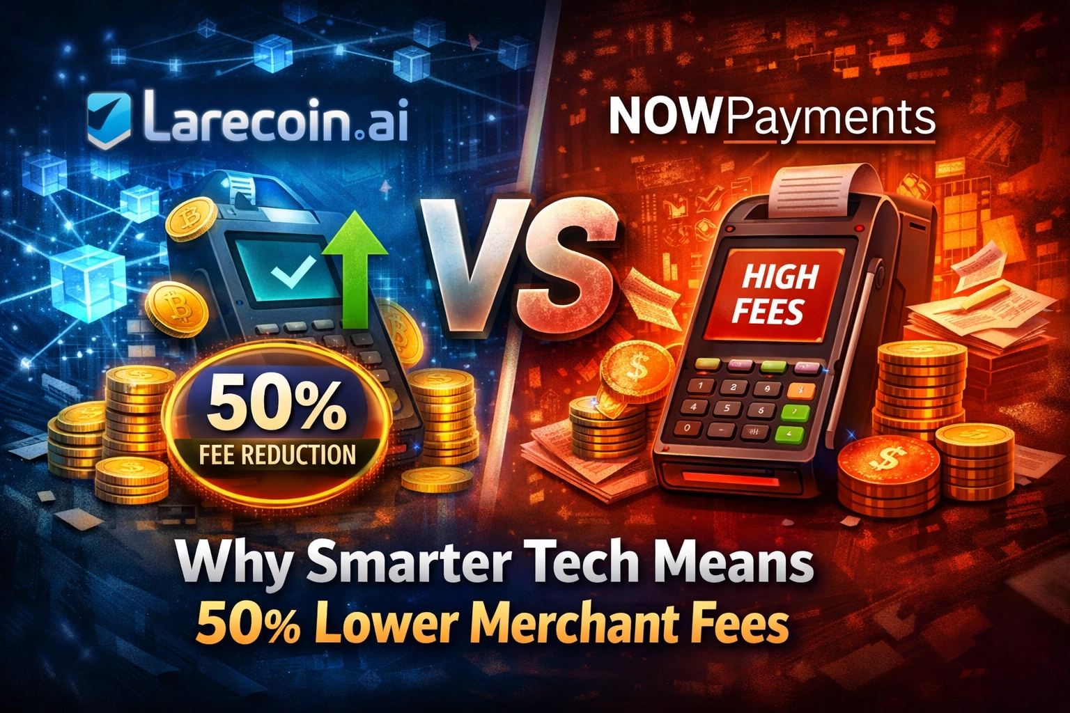 [HERO] Larecoin.ai Vs NOWPayments: Why Smarter Tech Means 50% Lower Merchant Fees