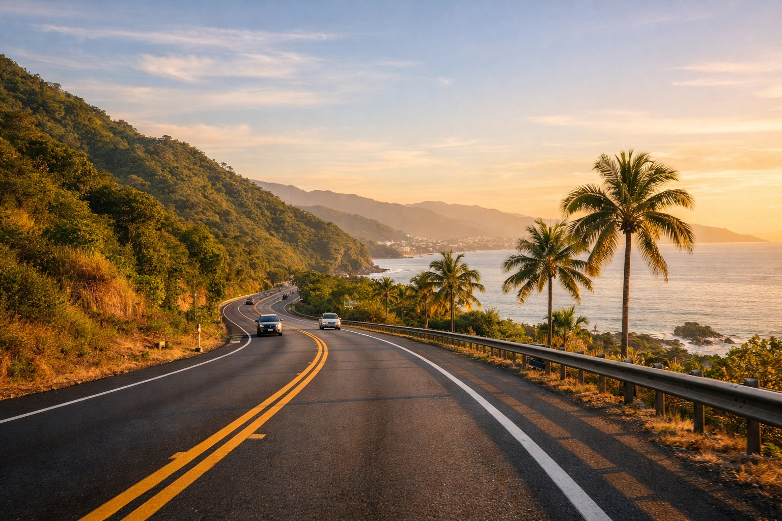 Highway 200 from Puerto Vallarta Airport to condo rentals along the coast