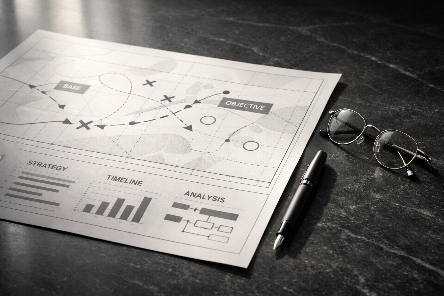 Professional strategic blueprint for business transformation and actionable data-backed decision making.