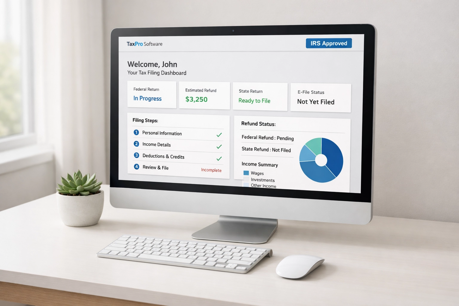 IRS-approved tax software displayed on ERO workstation for service bureau filing