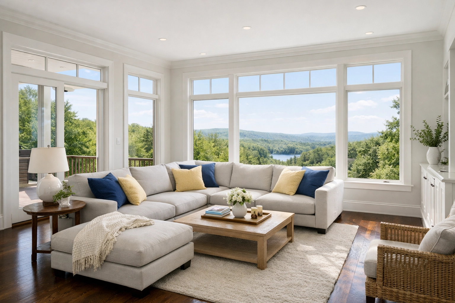 A spotless living room in Ashburnham showcasing professional house cleaning Ashburnham MA results.