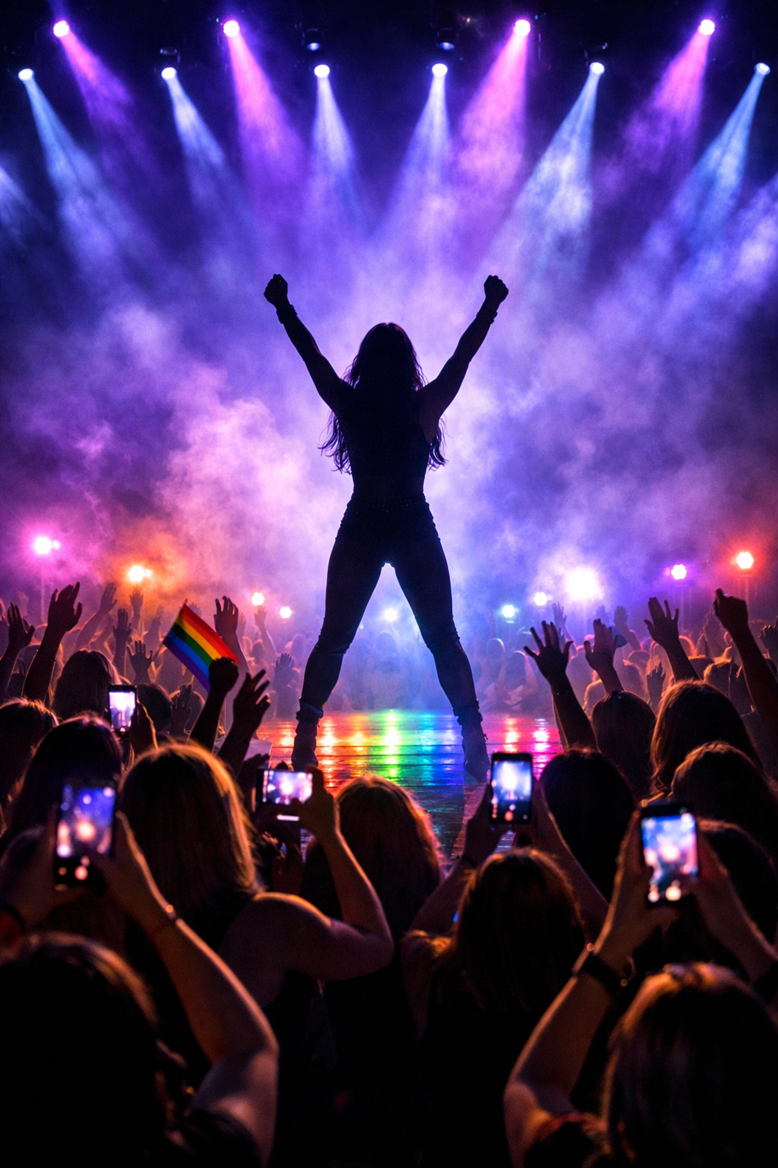 Loreen performing Euphoria at Eurovision with LGBTQ+ audience celebrating