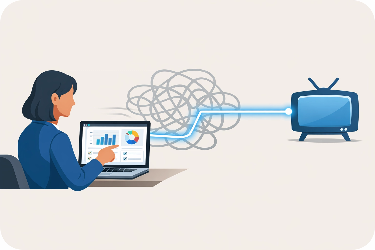 A campaign manager using a digital dashboard to place direct political CTV ads and bypass expensive middlemen.