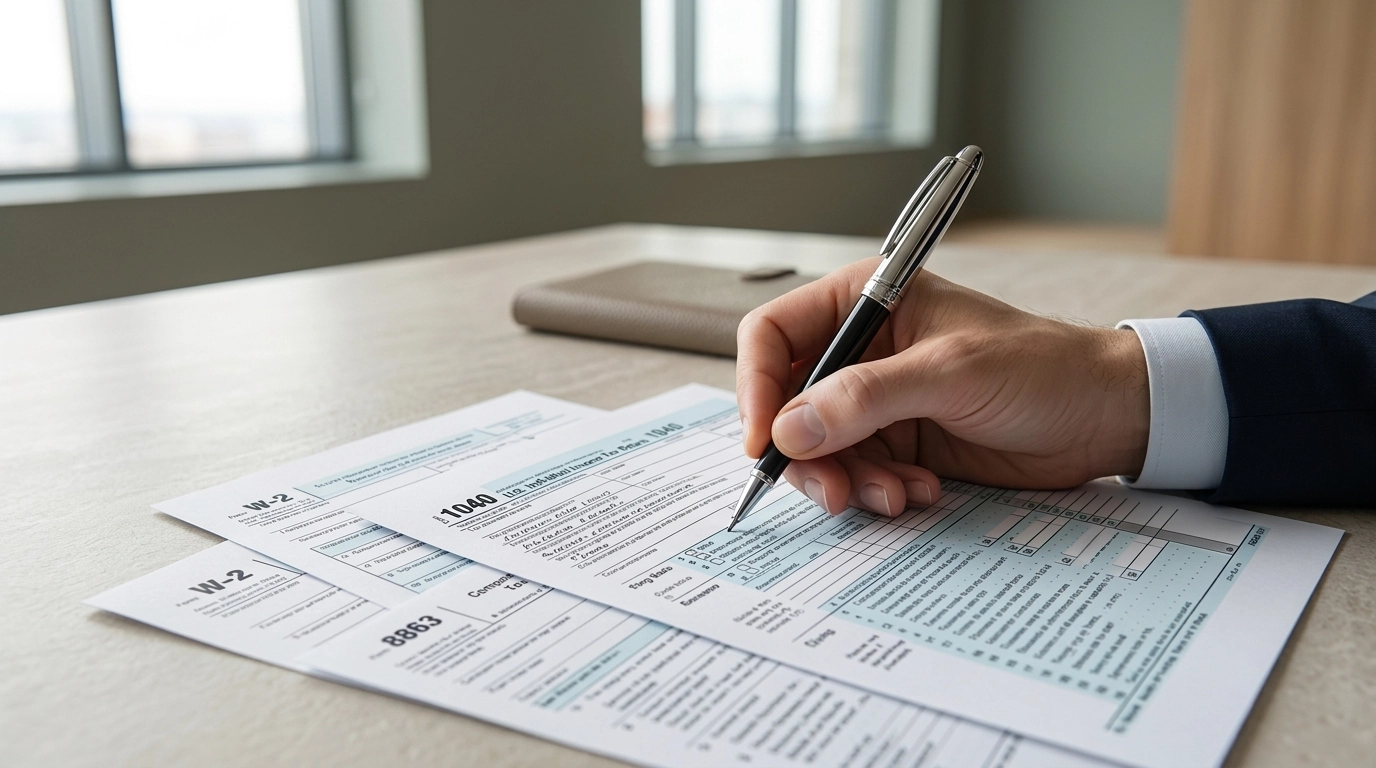 IRS Form Preparation Close-up