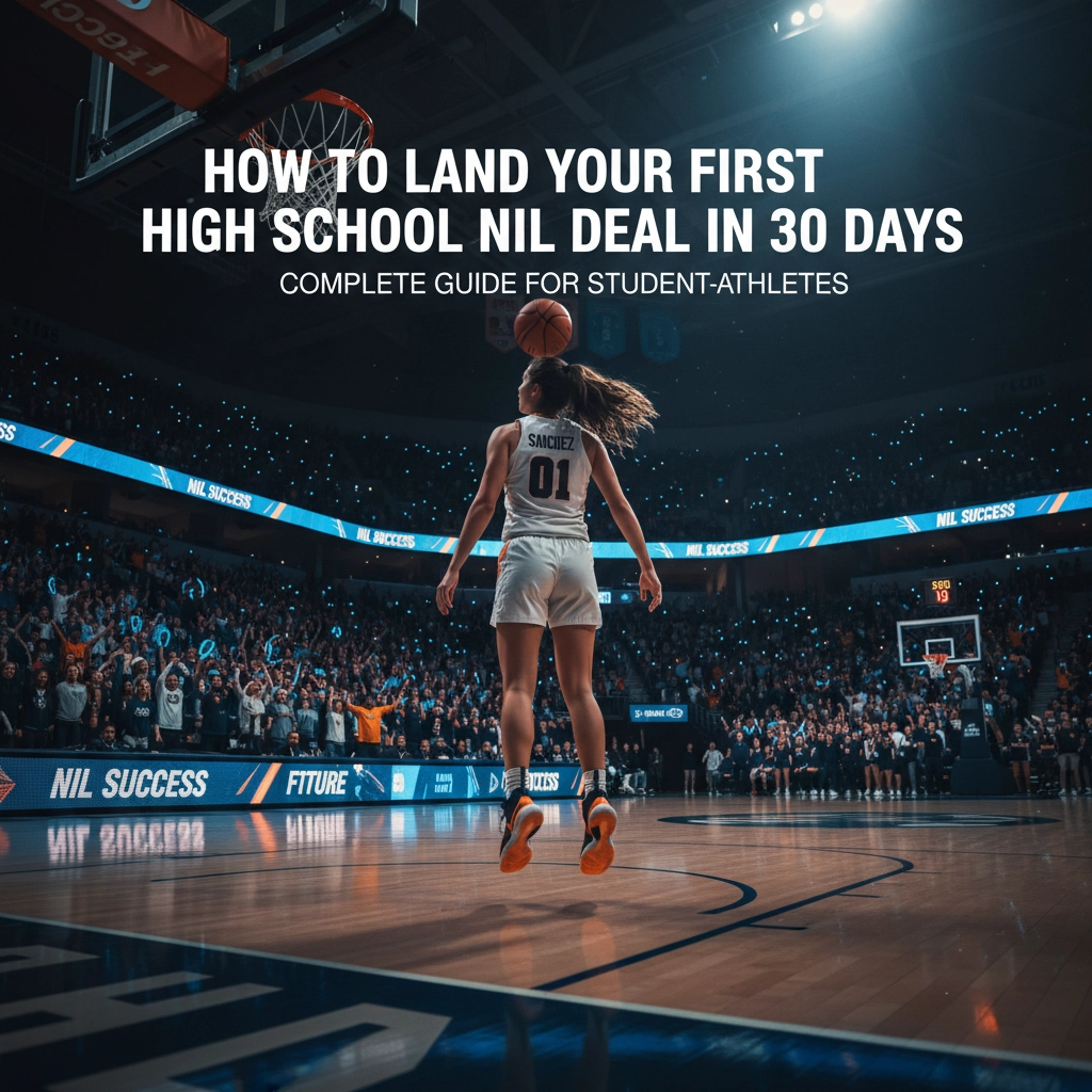 High school athlete reviewing NIL contract opportunities on smartphone