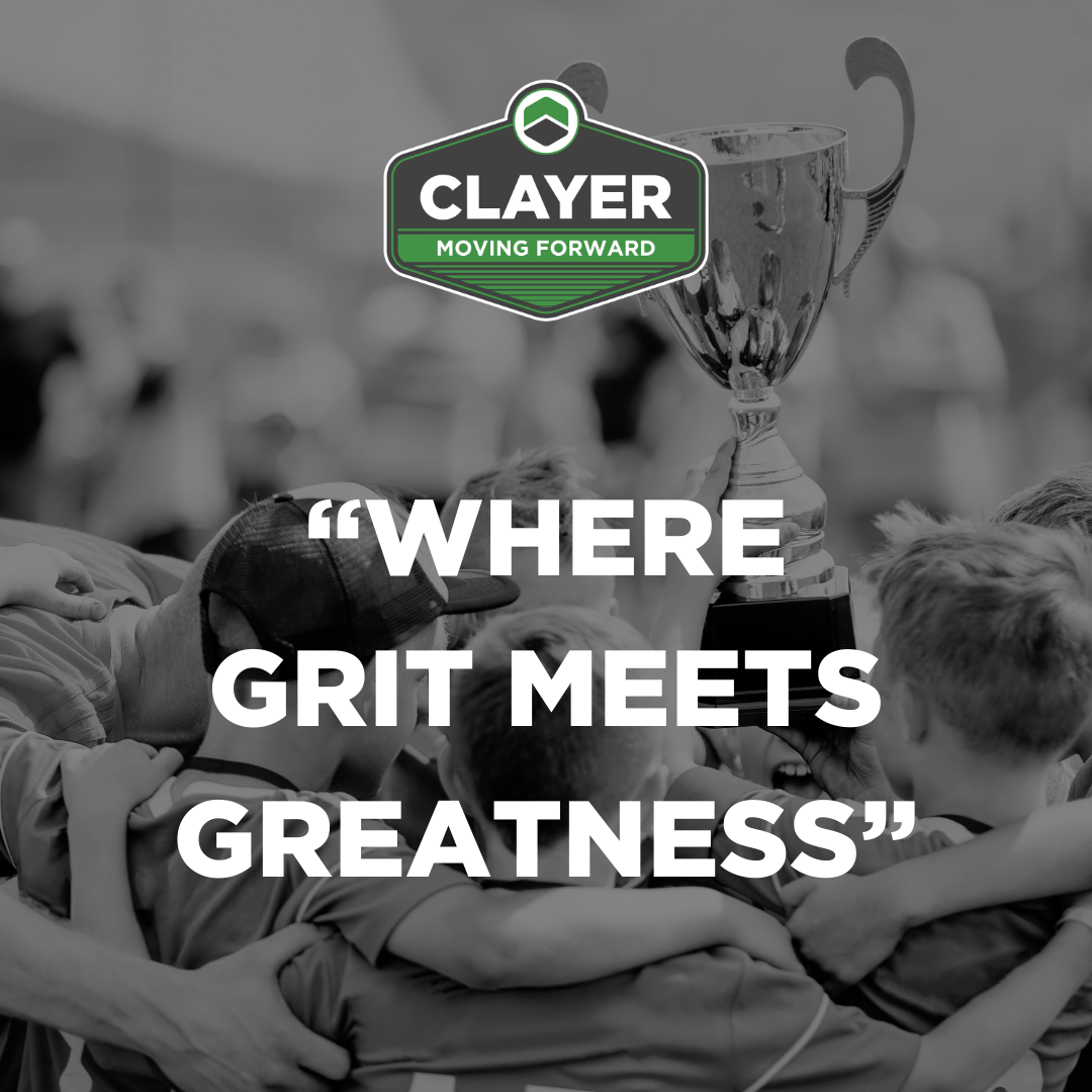 CLAYER with young athletes celebrating