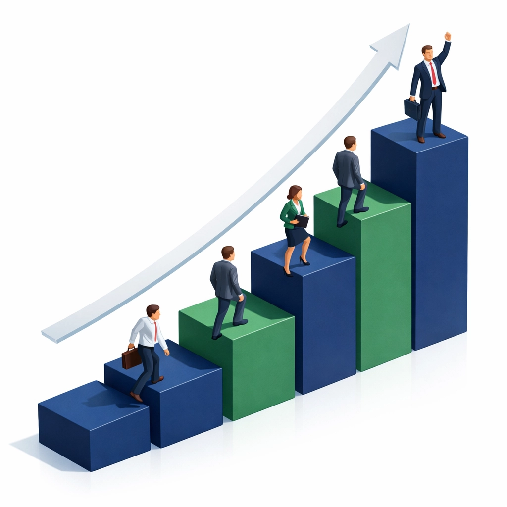 Upward trending graph symbolizing steady U.S. job market growth and economic opportunity