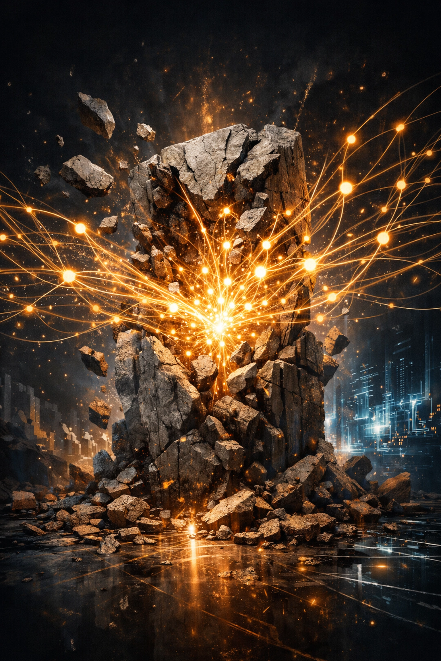 A digital network representing the pivot from failure to success for a modern Indian startup.