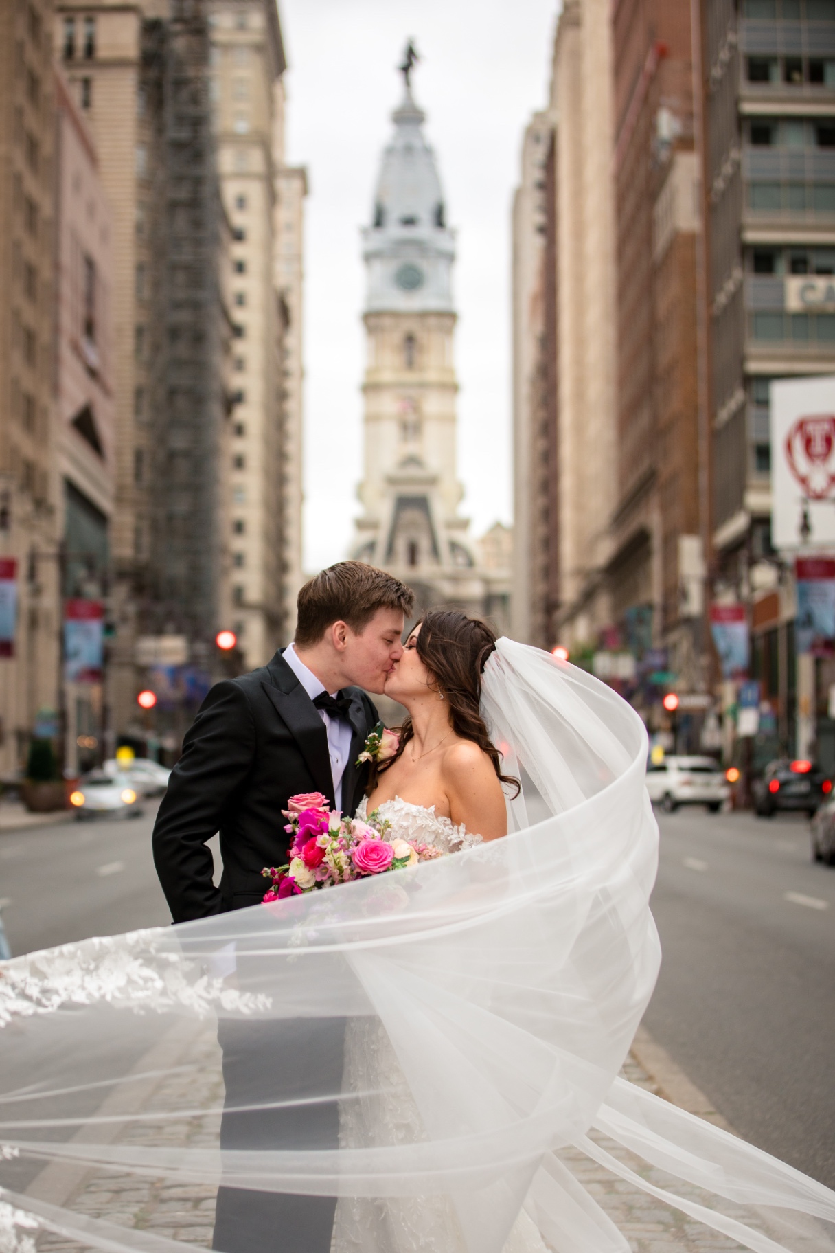 Leighanna & Brian on Broad Street—iconic philadelphia energy
