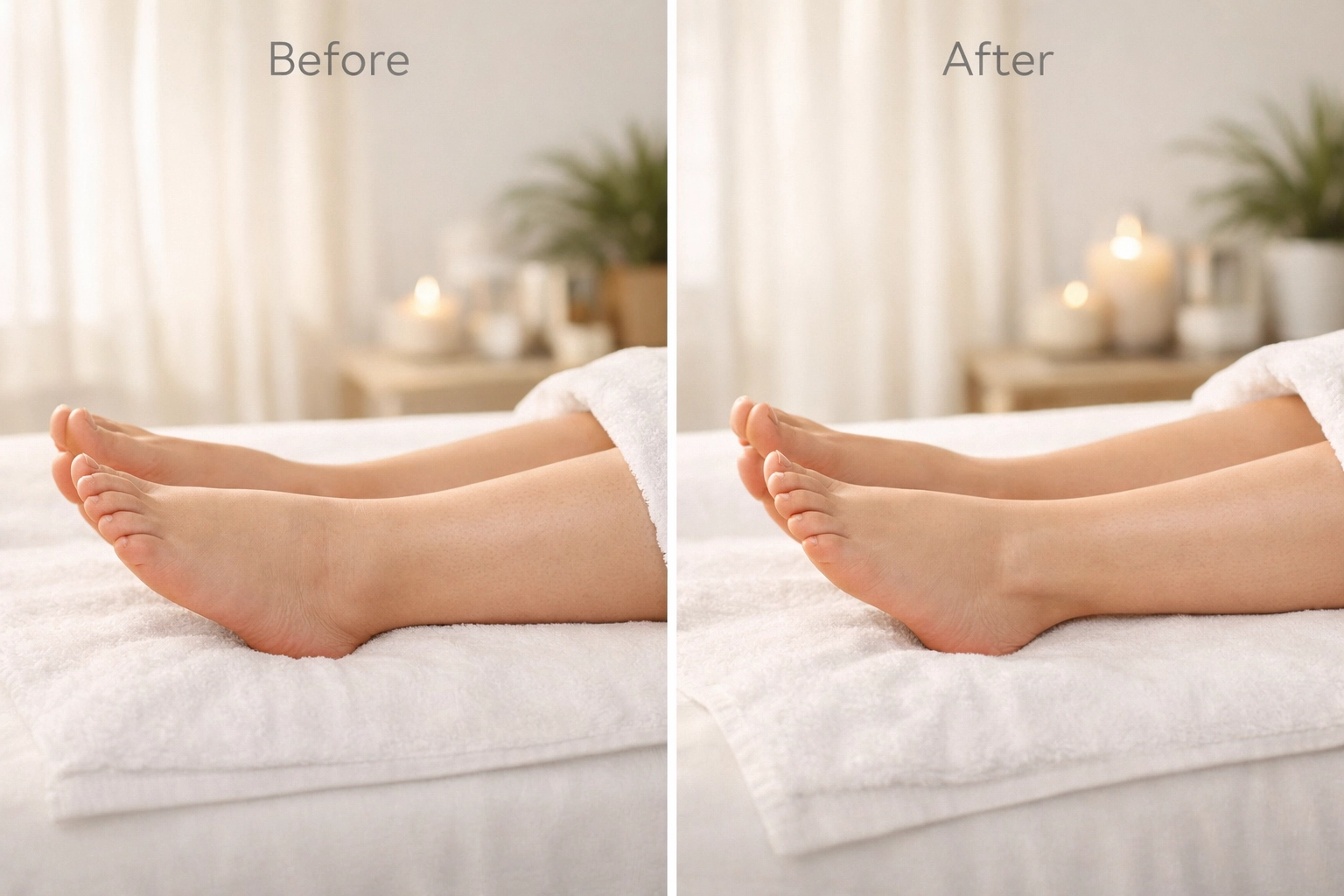 Lymphatic drainage massage results showing reduced swelling and fluid retention