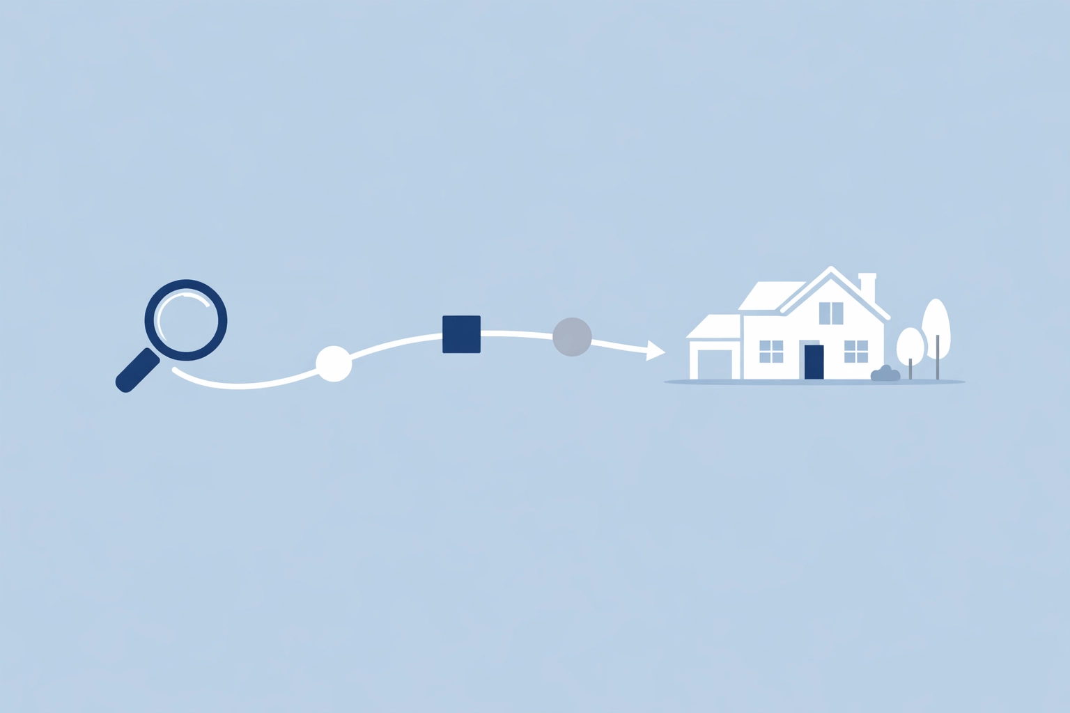 Pasos ilustrados para revisar el reporte de crédito y lograr la meta de comprar casa.