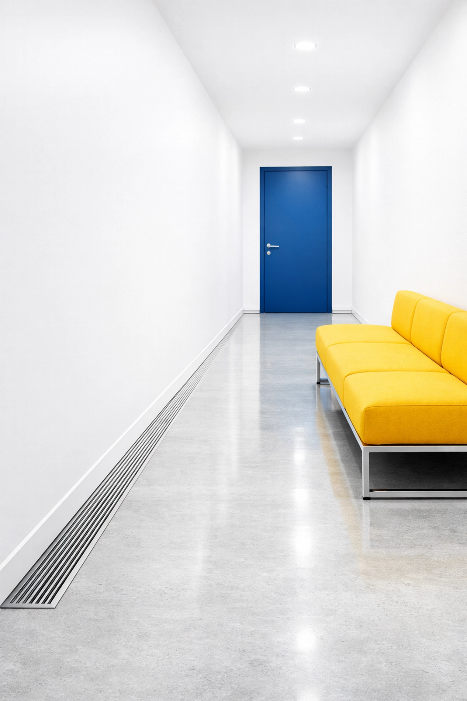 Clean office hallway and ventilation, highlighting the detail-oriented approach of Milford commercial cleaners.