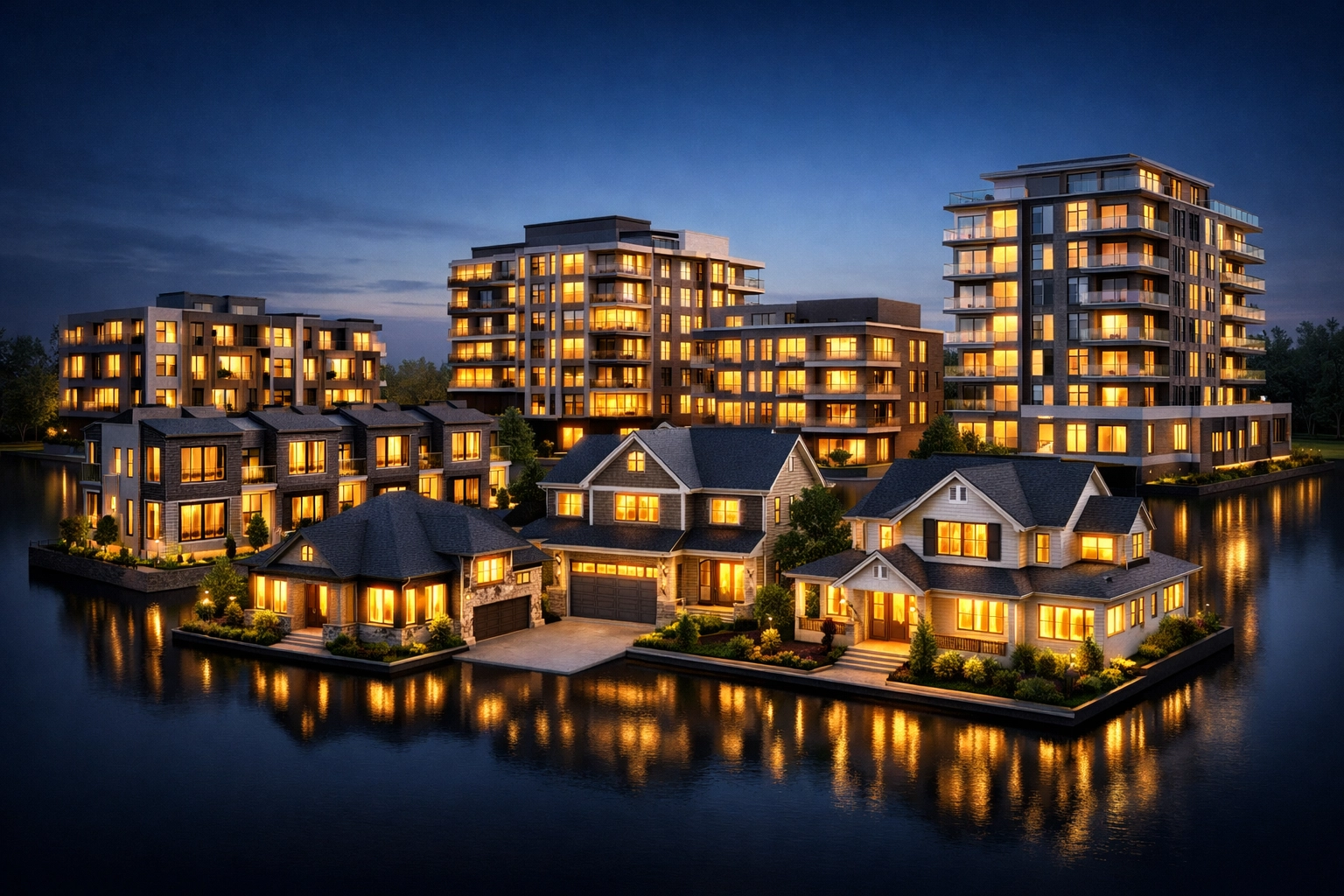 A diverse collection of residential rental properties showcasing a high-quality property management rent roll.