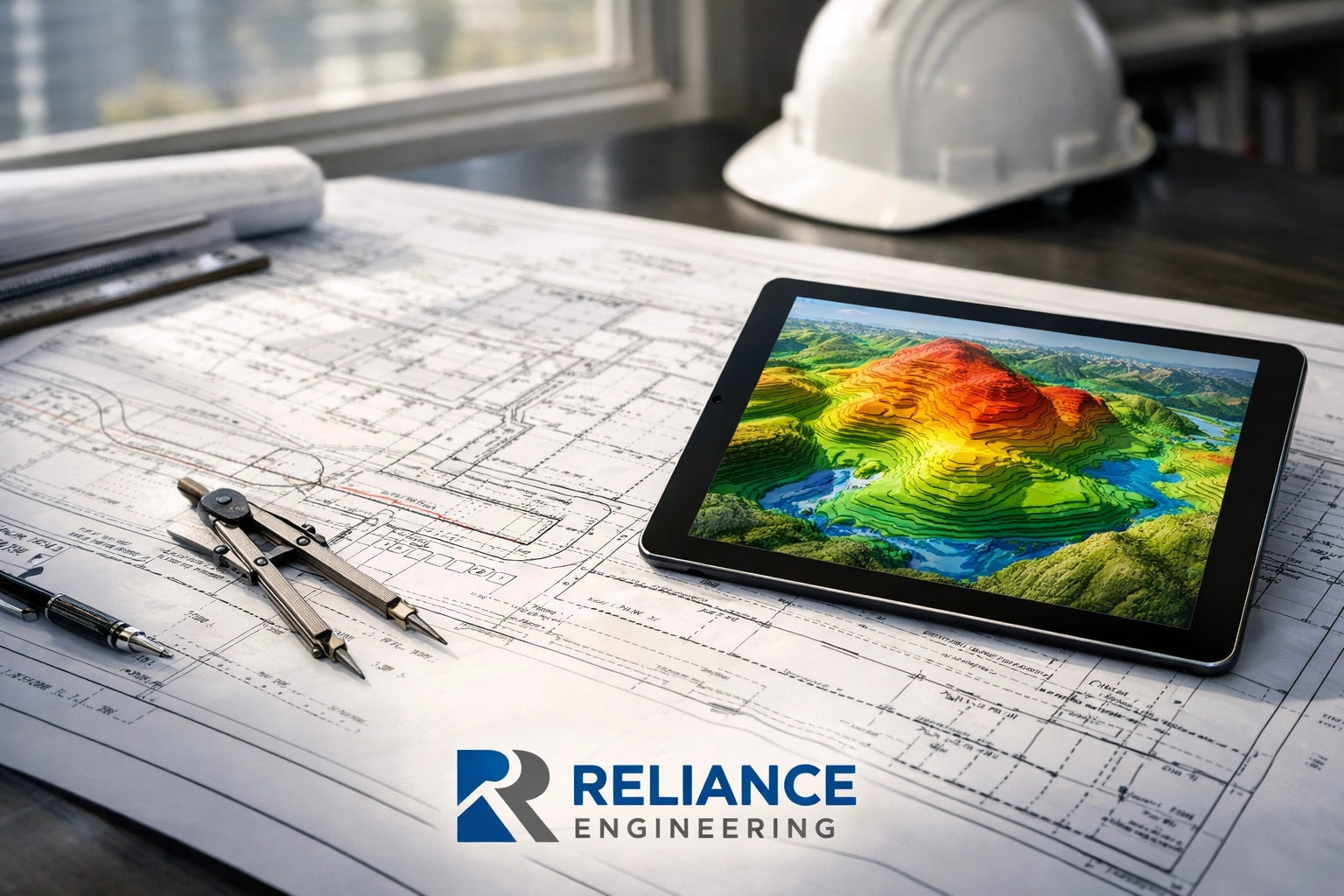 Civil engineering site servicing and lot grading plan blueprints for an Ontario building permit.