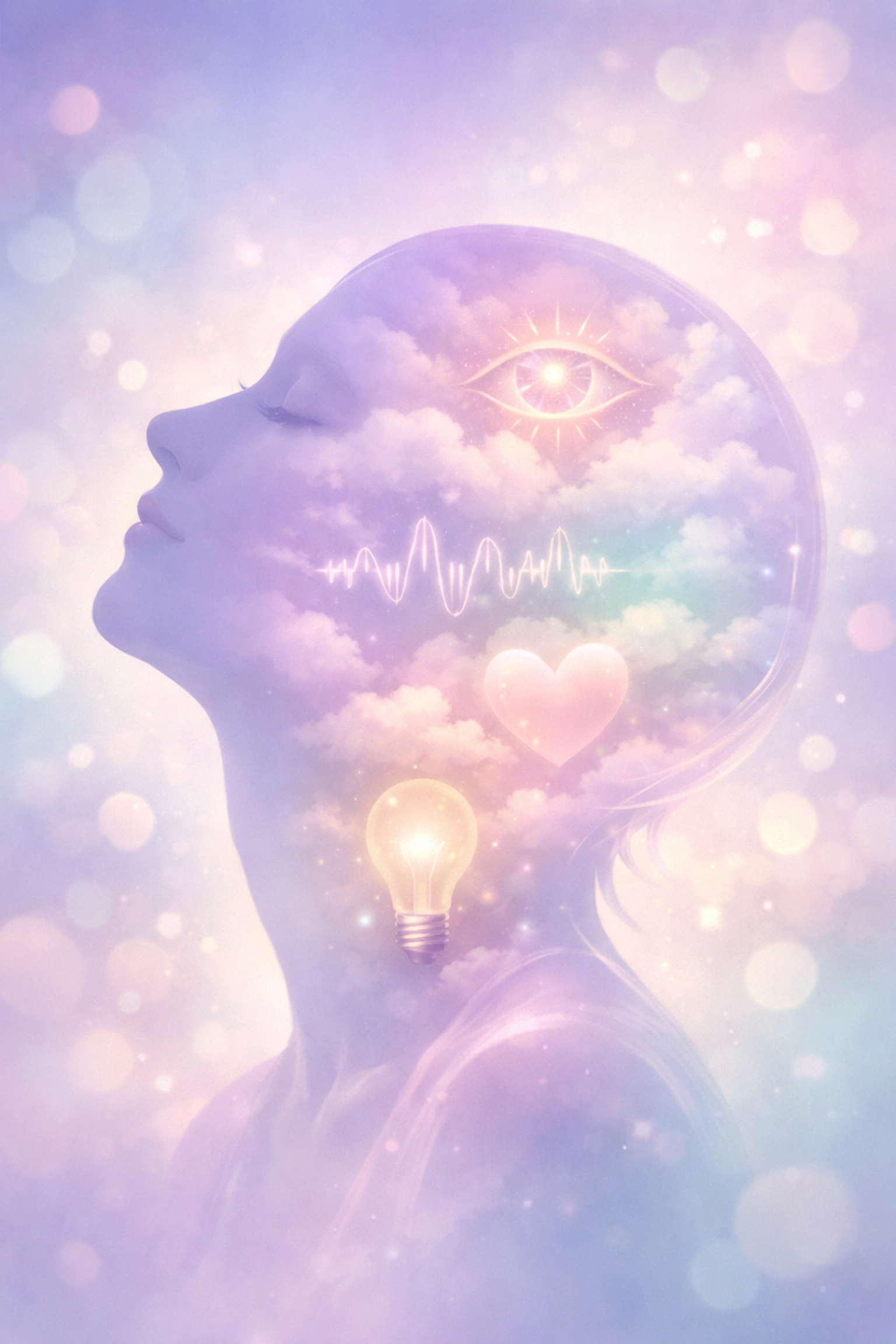 Person meditating showing the four main clairs: clairvoyance, clairaudience, clairsentience, claircognizance