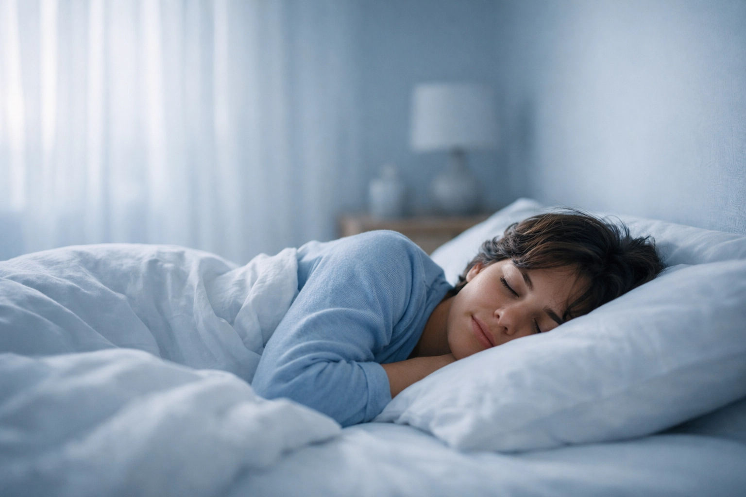 Person sleeping peacefully to reduce inflammation and support recovery