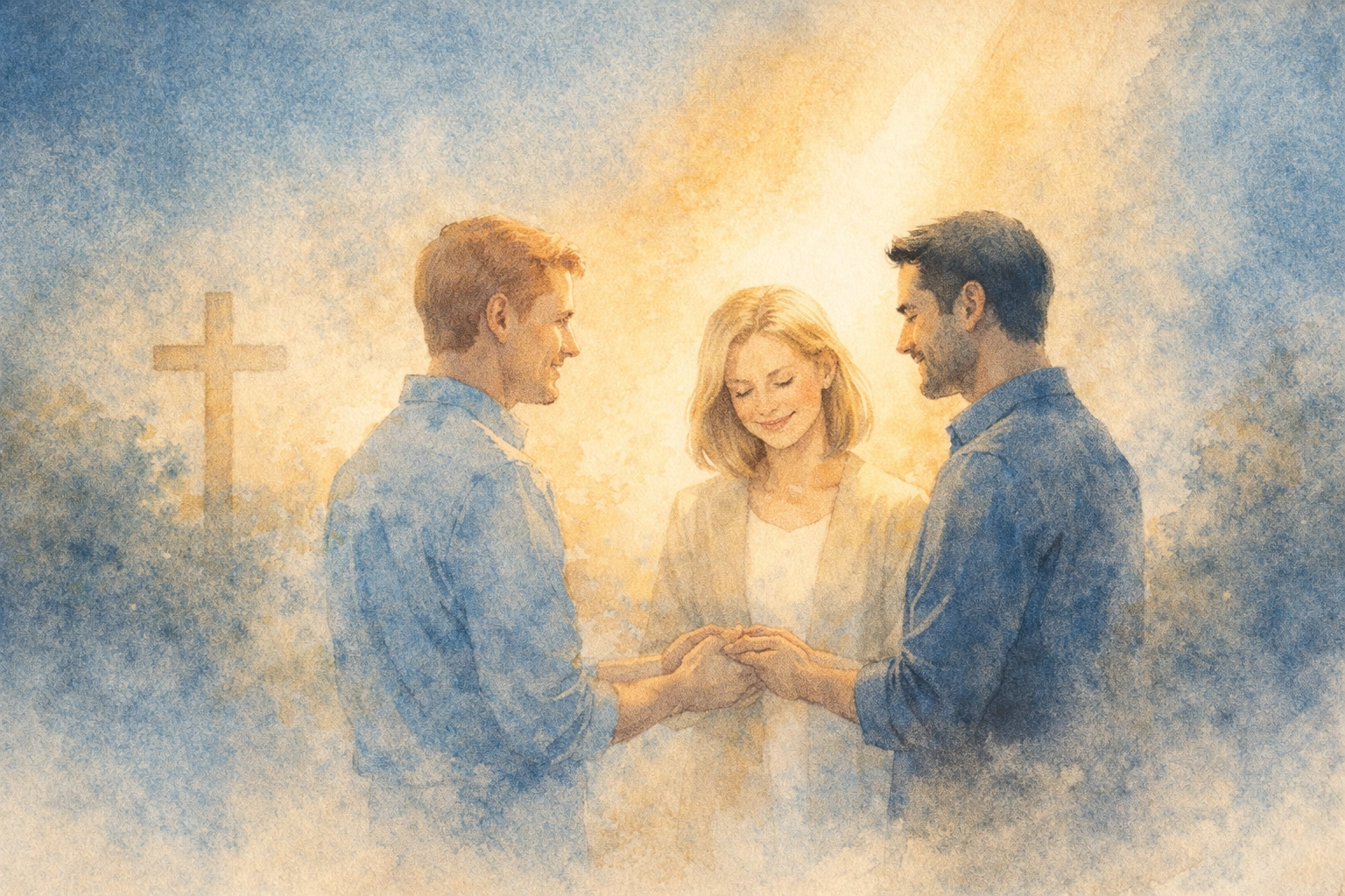 Warm watercolor scene of belonging, kindness, and Christian loving by Dr. Layne McDonald - www.laynemcdonald.com