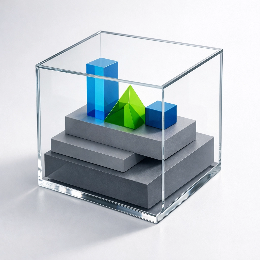 Abstract representation of hybrid investment strategies balancing passive and active management