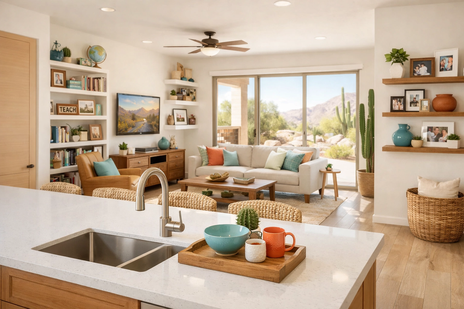 Modern Buckeye home interior perfect for teachers with open kitchen and living space