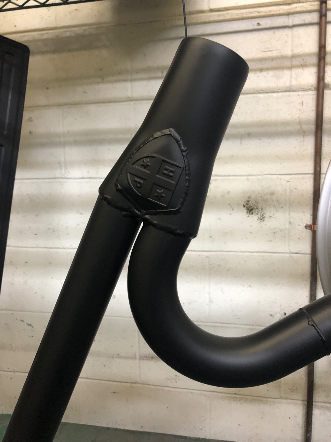 Matte black ceramic coated motorcycle exhaust pipe