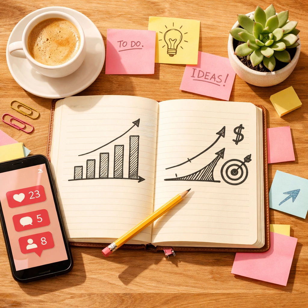 Facebook lead generation strategy planning with growth metrics and social media analytics