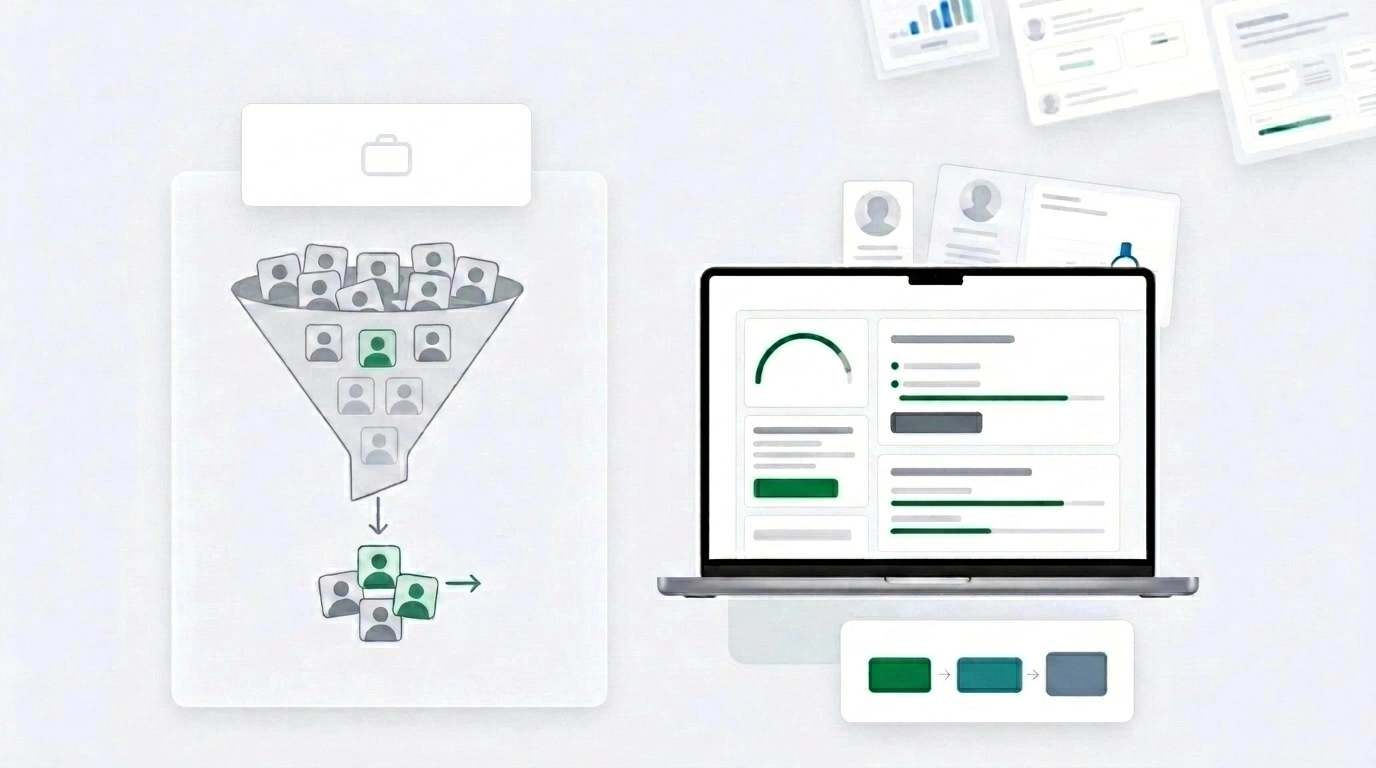 Stack of job applications with only a small percentage highlighted, representing the 2% rule.