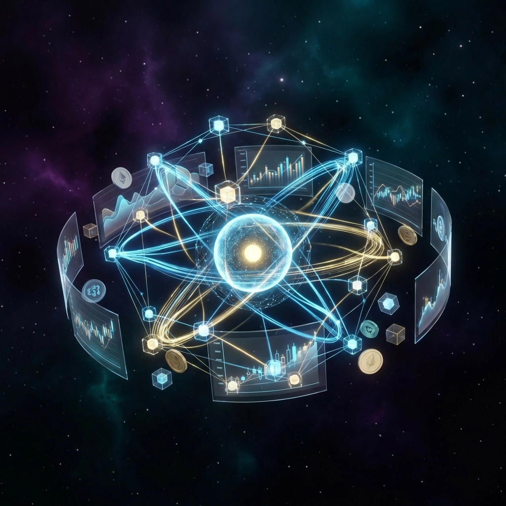 Digital ledger floating in space symbolizing Larecoin crypto receivables innovation and blockchain transparency