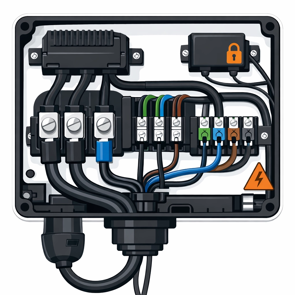 Technische Innenansicht einer Wallbox für die fachgerechte Installation in Wien.