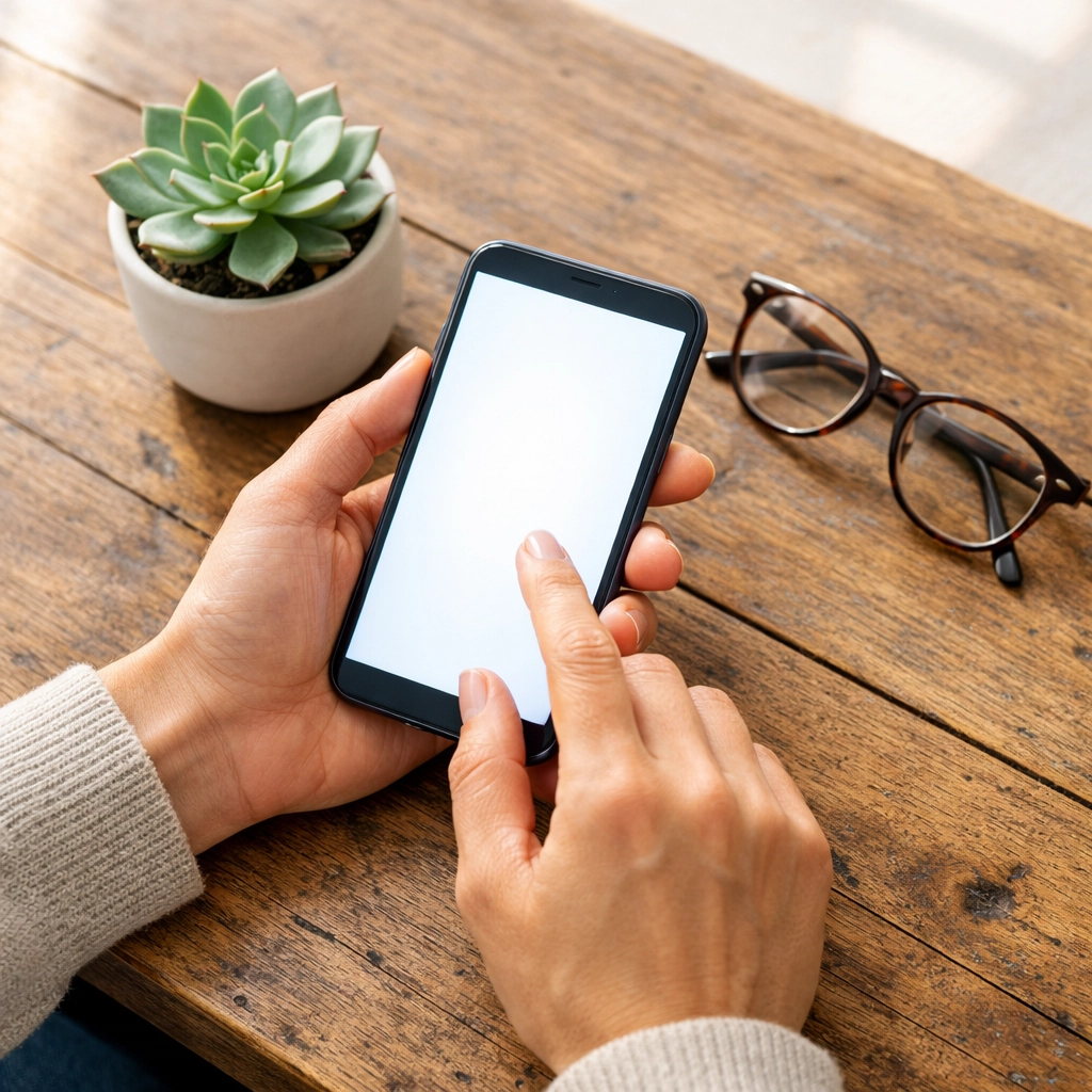 Hands using smartphone to accept loan offer with instant approval and 6-month repayment terms