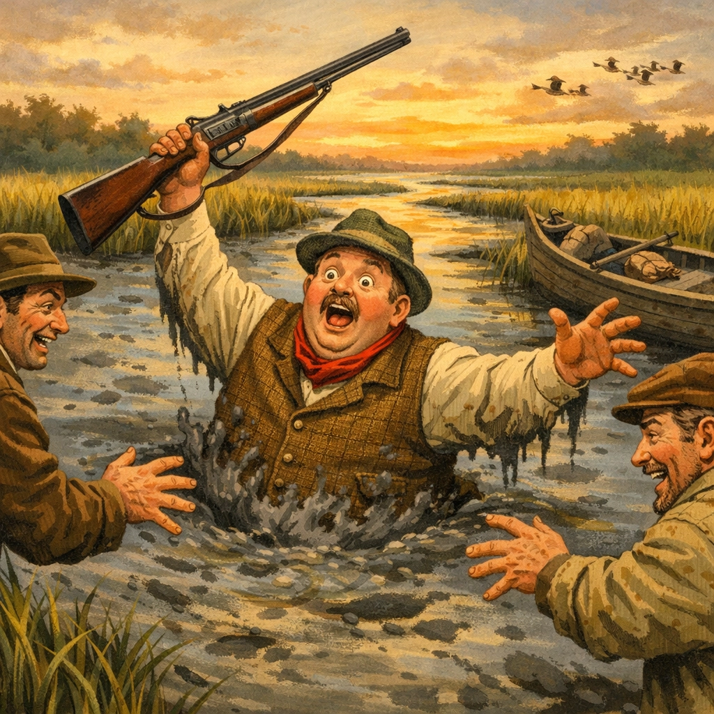 President Grover Cleveland stuck in Lowcountry pluff mud during 1894 duck hunting trip