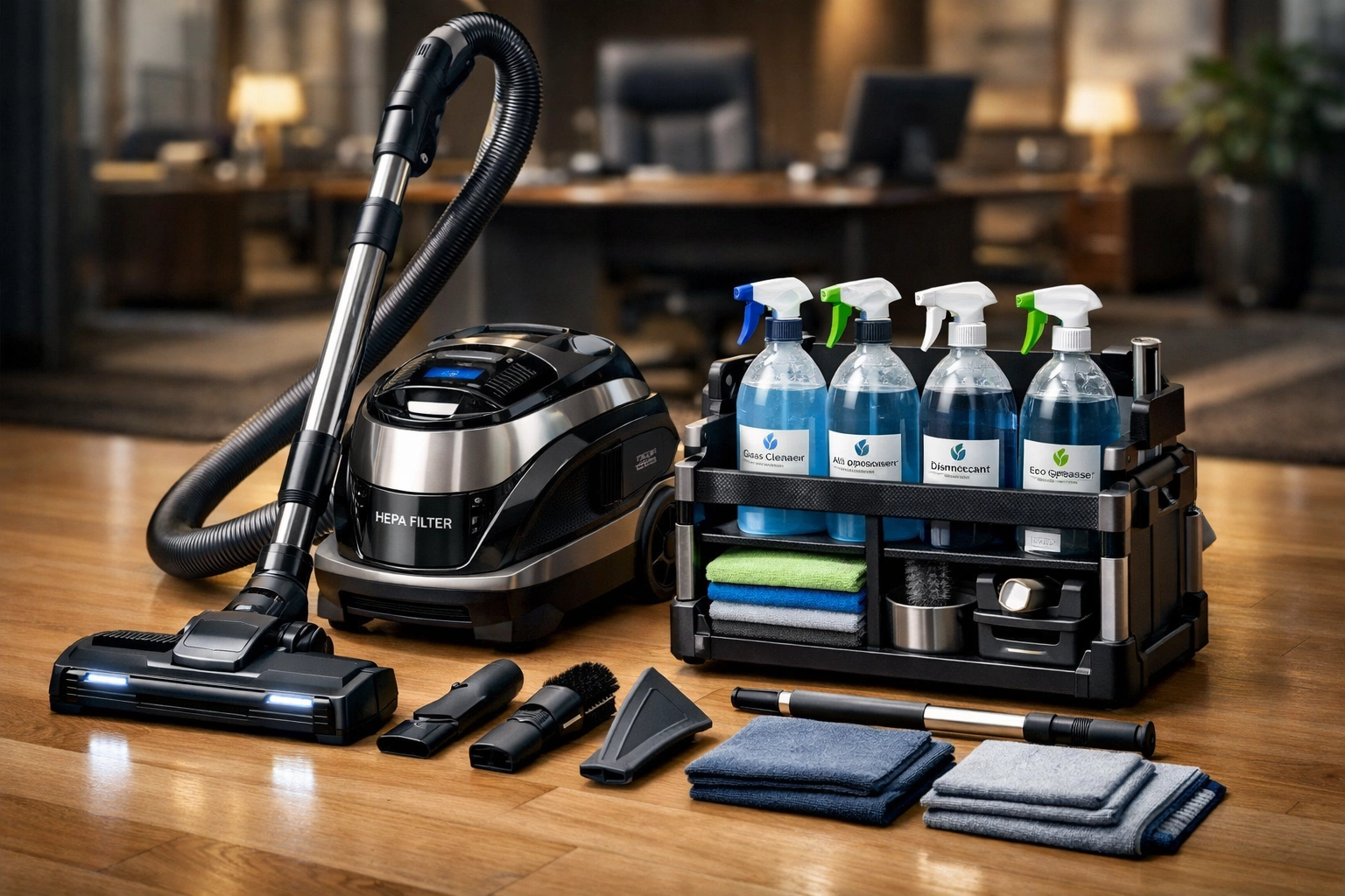 Eco-friendly commercial cleaning equipment for reliable office maintenance in Milford, MA.