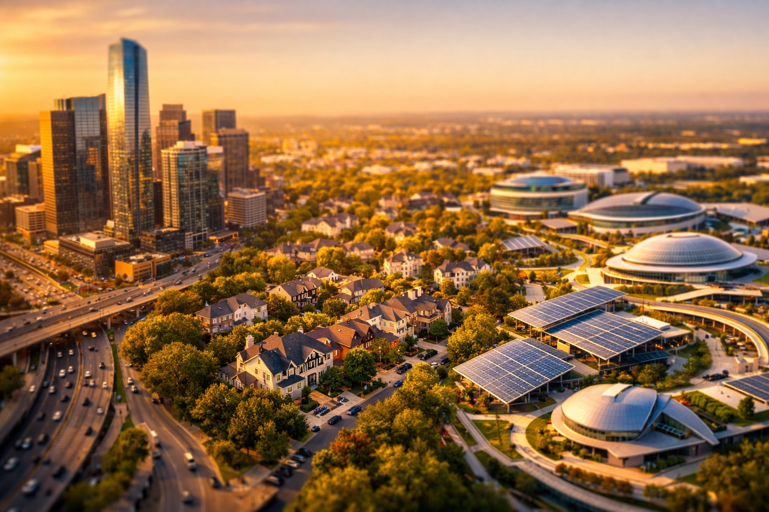 Diversified investment landscape showing traditional markets, real estate, and digital assets allocation