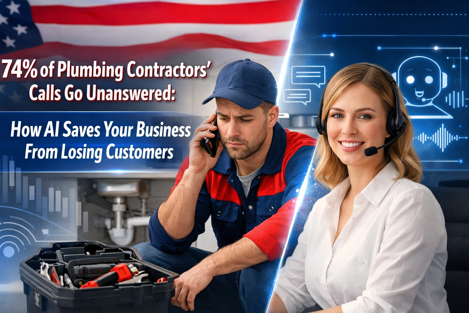 [HERO] 74% of Plumbing Contractors' Calls Go Unanswered: How AI Saves Your Business From Losing Customers