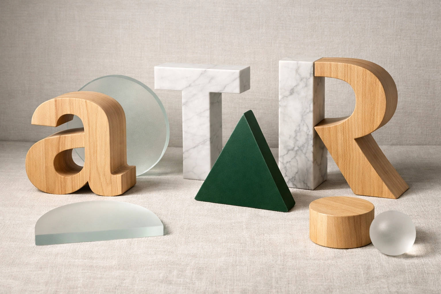 Bold typography and minimalist shapes highlighting the impact of text-focused website redesigns.