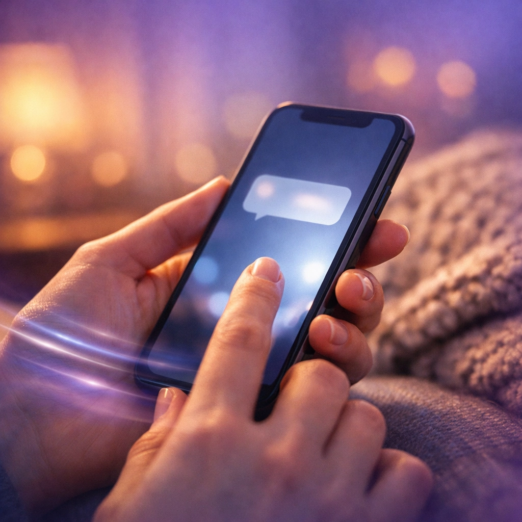 Close-up of a person receiving an instant e-transfer payday loan notification on their mobile phone.