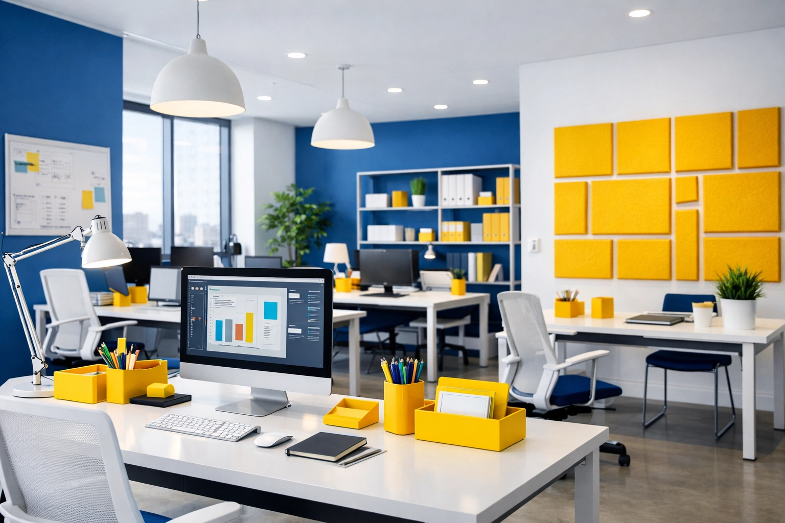 Spotless open-plan creative office space in Hopkinton maintained by commercial cleaning experts.